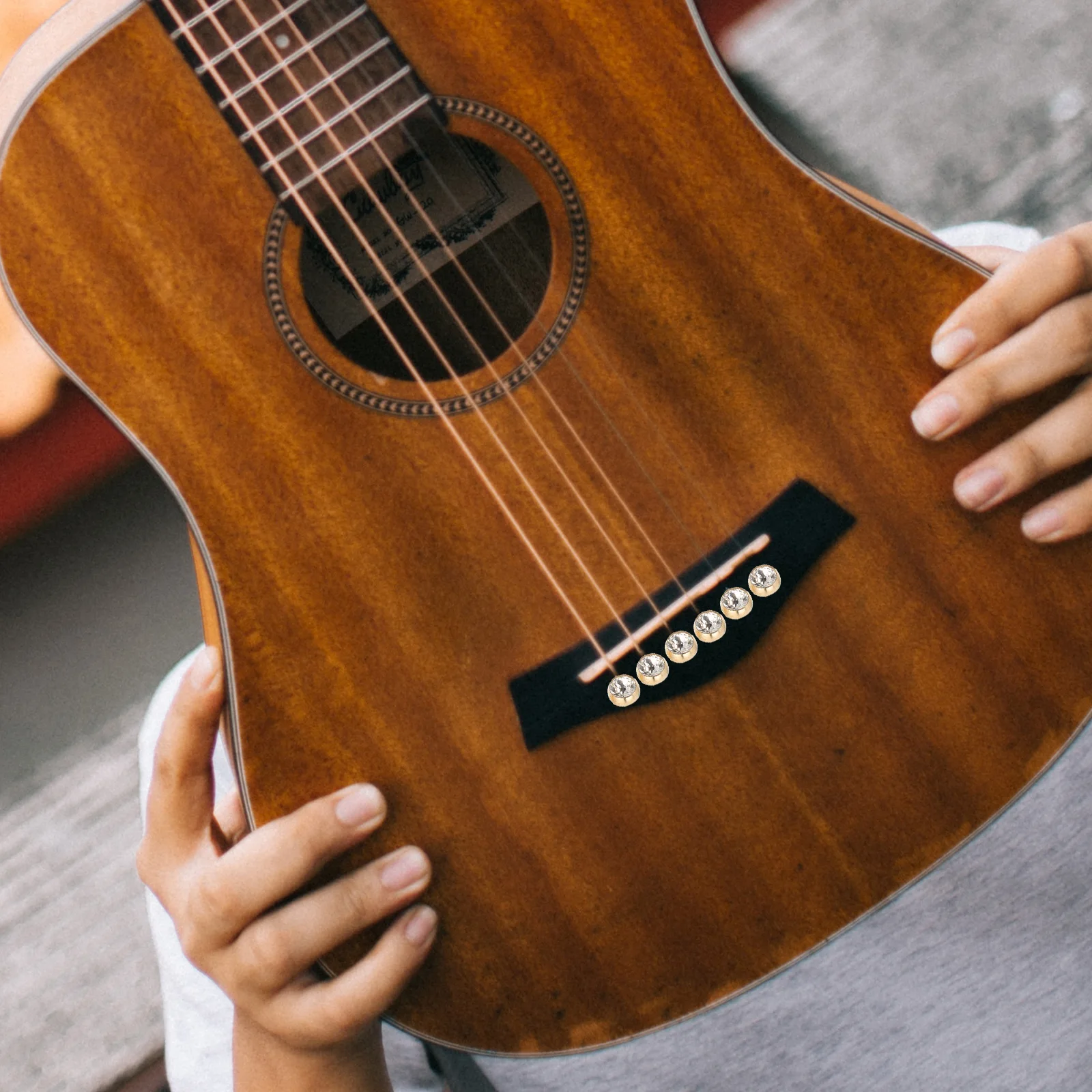 

6 Pcs Fixing Nails Guitar Peg Upgrade Pin Replacement Accessories Screw Maintenance For Pure Copper Tuning Bridge