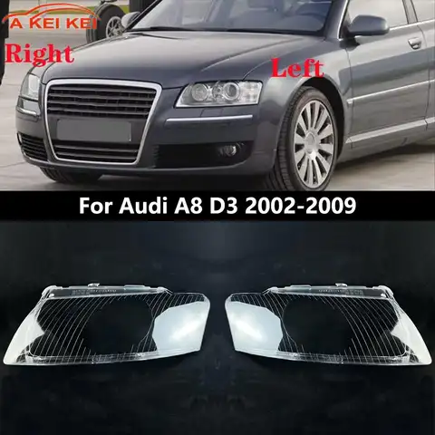 아우디 A8 D3 2002 2003 2004 2005 2006 2007 2008 2009용 자동차 헤드라이트 렌즈 쉘 투명 램프쉐이드 헤드램프 커버