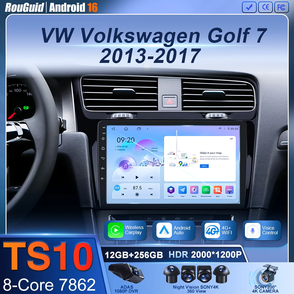 

Wireless CarPlay Android Auto Car Radio For VW Volkswagen Golf 7 2013-2017 GPS Multimedia 2 din Systems Stereo