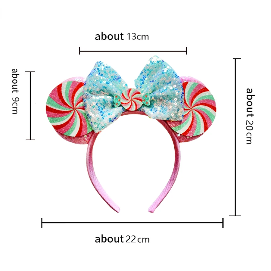 2025 New Christmas Mickey Minnie Mouse Headband Women Disney Ear Hairband Kids Xmas Party Hair Accessories Hot Festival Cosplay