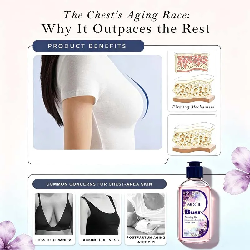 130g Women Chest Skin Firming Gel With Rose Extract Vitamin E Deep Hydrating Daily Body Gel For Soft Silky Bust Skin Texture