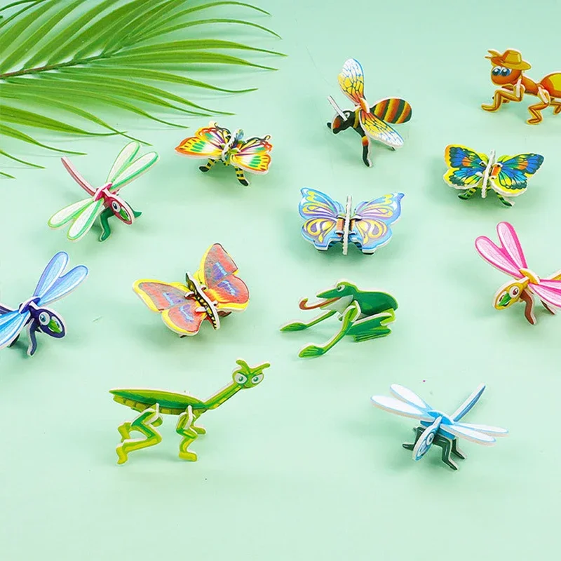 10-100PCS Mini DIY Insect Puzzle Foam Animal Building block Game Toys for Kids Birthday Party Favors Kindergarten Prize Toys