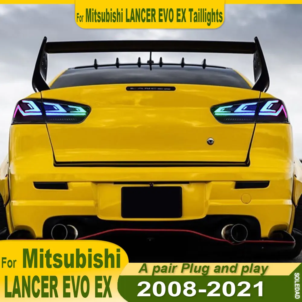 

Автомобильные задние фонари RGB для Mitsubishi Lancer EVO X 2008-2018 светодиодные задние фонари дневные ходовые огни динамические указатели поворота в сборе