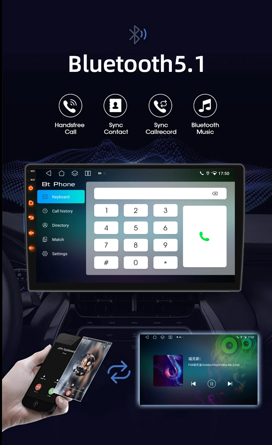 2026 Neues 2-Din-Autoradio, Snapdragon Android 15, unterstützt CarPlay und Android Auto, geeignet für Toyota RAV4 Rav 4 2005–2013 – Detail 13