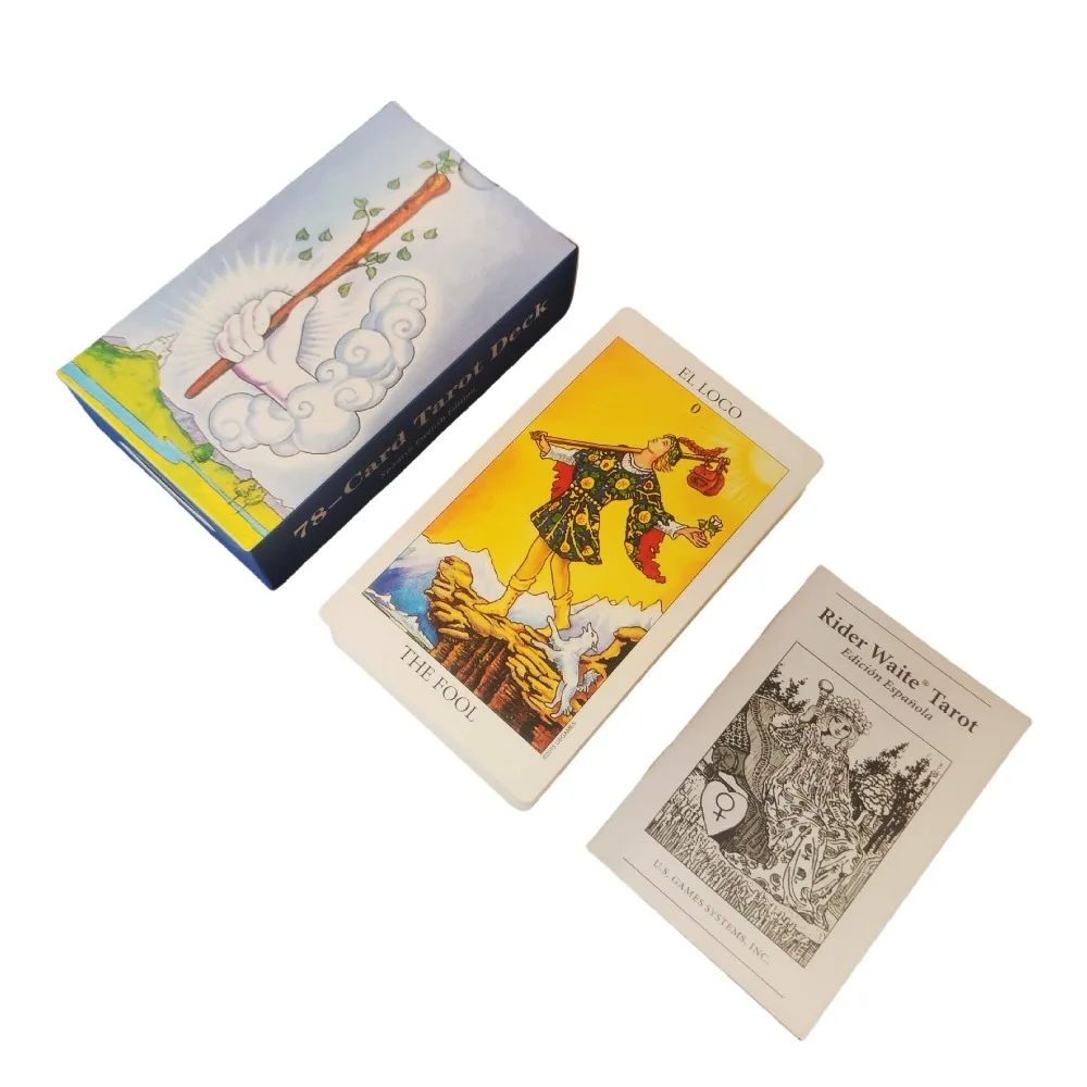 The Classic Rider Waite Tarot Deck In English/Spanish Language with Guidebook for Beginners 12*7cm