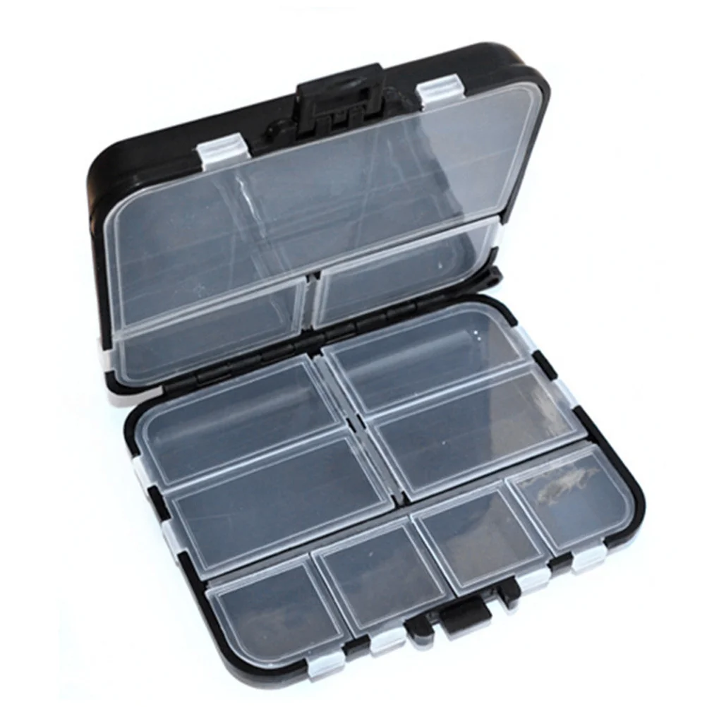 

2 pcs 16-Compartment Plastic Tackle Storage Box Waterproof Transparent Lid Fishing Organizer For Hooks Weights Flies Shot Floats