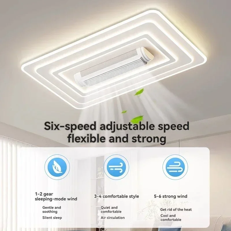 LED غير مرئية الخالية من الشفرة مروحة السقف الثريا ديكور المنزل الذكي لغرفة المعيشة غرفة نوم غرفة الأطفال مصابيح داخلية #3