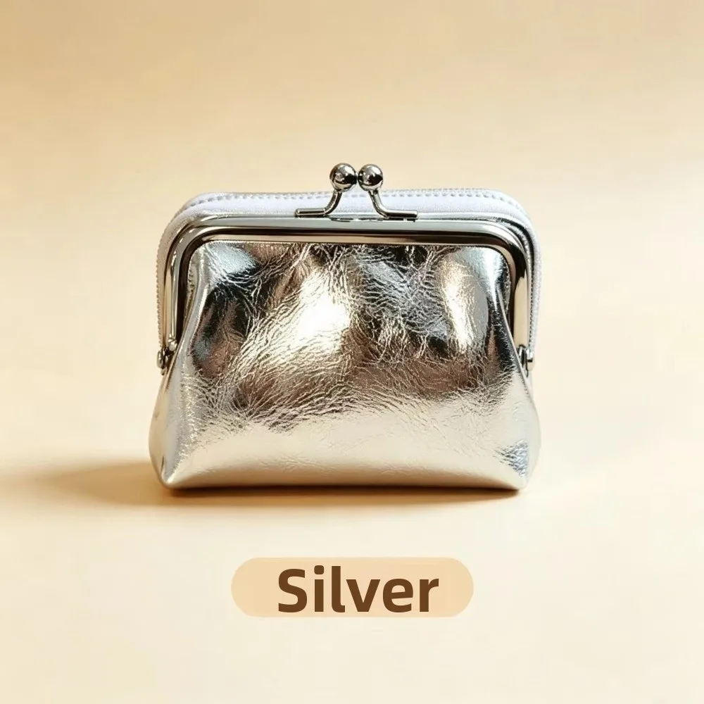 New PU Coin Purse Detachable Two-in-One Structure Wallet Clasp Closure Vintage Style Change Purse Daily Carry