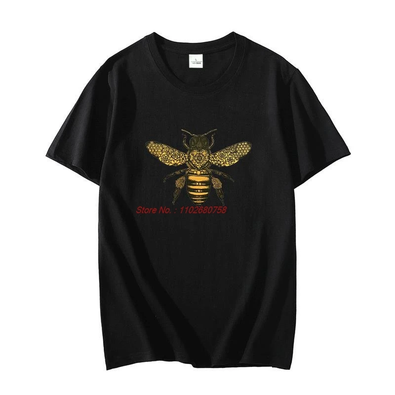 Bee Drawing Moth Insect Tattoo Cool graphic t shirts oversize t-shirts short sleeve t-shirts O-neck T-shirt Summer Men clothing