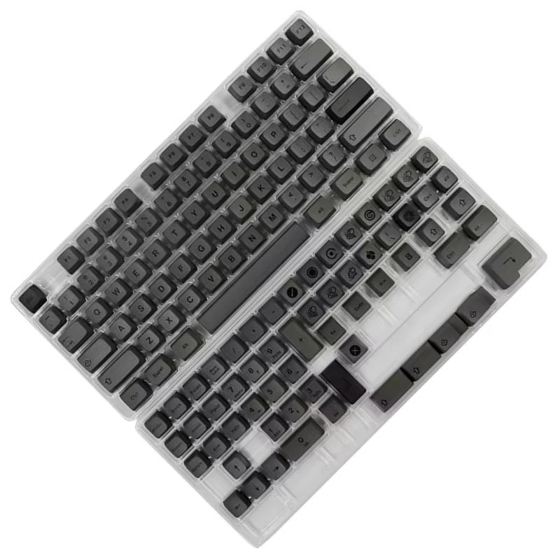 2025 New 133 PBT Keycap XDA Profile Complete Set Of Gray Mist Dye Sublimation for Mechanical Keyboards