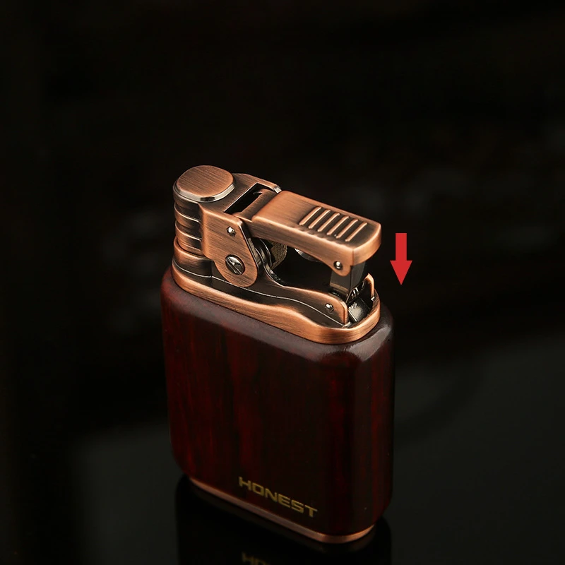 Antique sandalwood shell kerosene lighter, retro kowtow machine, creative and personalized windproof lighter series