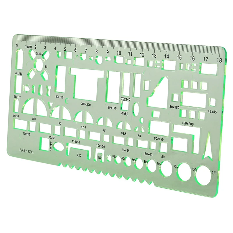 Imagem -03 - Modelos de Medição de Plástico para a Construção de Cofragem Réguas de Desenho Geométrico para Escritório e Escola Verde Pcs