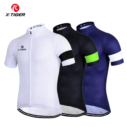 X-TIGER Camiseta de ciclismo de verano para hombre, 3 colores, transpirable, de secado rápido, manga corta, camisetas para bicicleta de montaña y carretera, camiseta de ciclismo