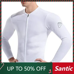 Santic Men Cycling Jersey Long Sleeves Fit Comfortable UV-Protection Road Bike Shirts Bicycle Tops MTB Jersey K20M3178