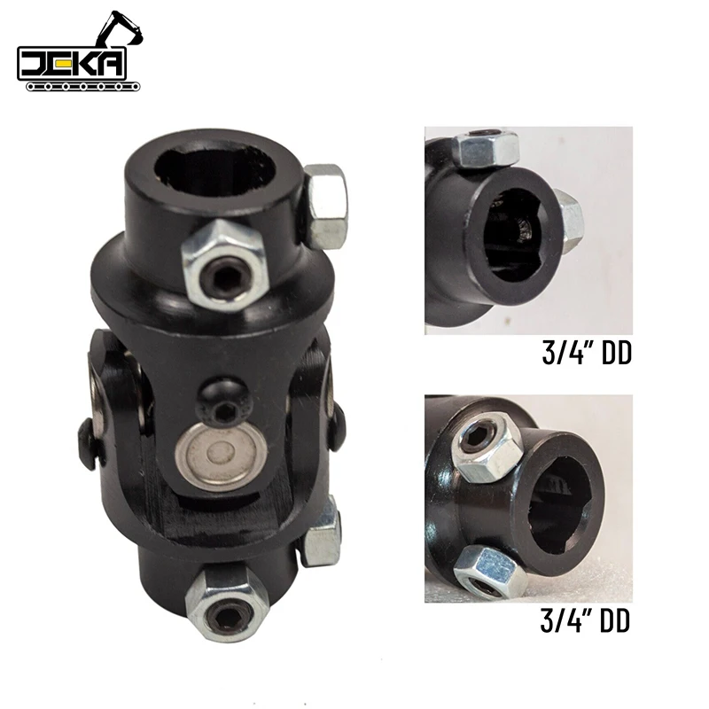 

New 3/4" DD X 3/4" DD Universal Steering Black Single U Joint Shaft