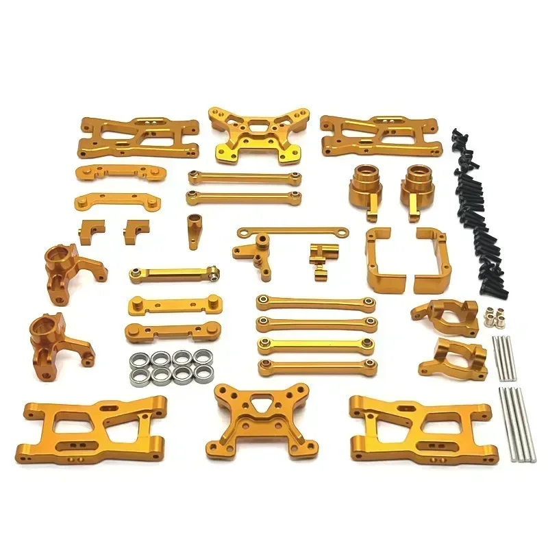 

Wltoys 144016 144018 Metal Steering Cup Hub Carrier Swing Arm Link Rod Shock Tower Kit 1/14 RC Car Upgrade Parts Accessories