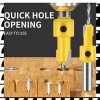 A44U Woodworking Countersink Drill Cone Hole Drill Alloy Heads Screw Step Drill Wood Self-Tapping Screw Installation Ladder
