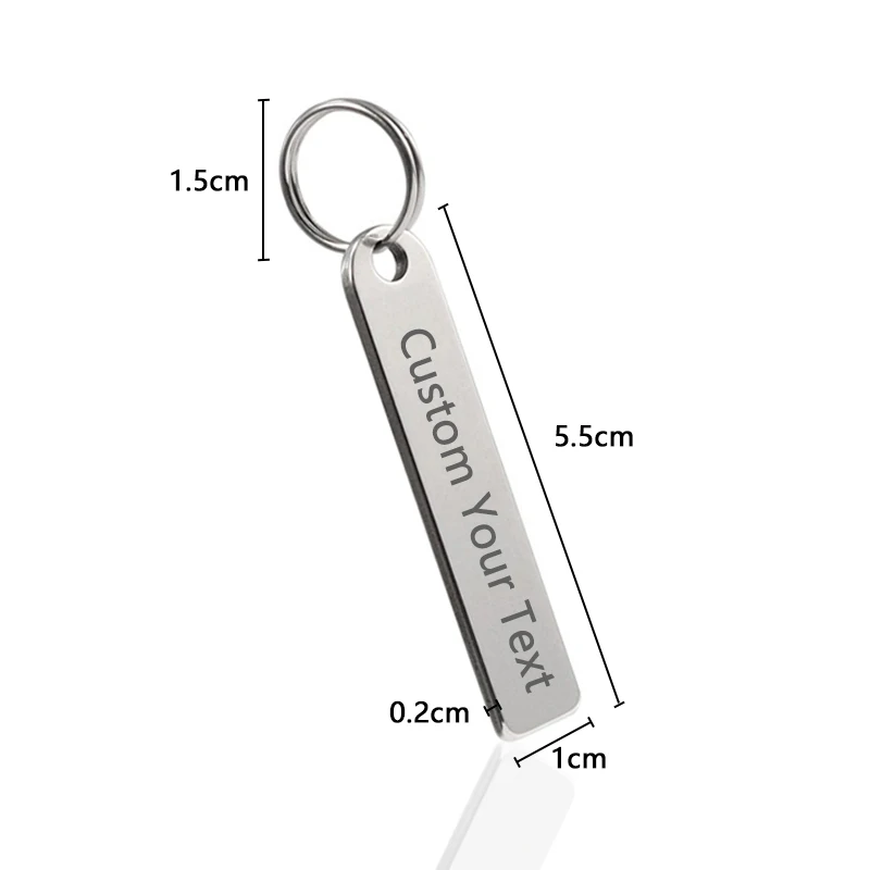 1PC パーソナライズされたステンレス鋼キーホルダーカスタム名/電話/ロゴレーザー彫刻ギフト女性 & 男性車のキーリング耐久性のあるギフト