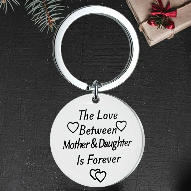 Cute Mother's Day Keychain Pendant Mom Birthday Key Chain Keyring The Love Between Mother&daughter Is Forever