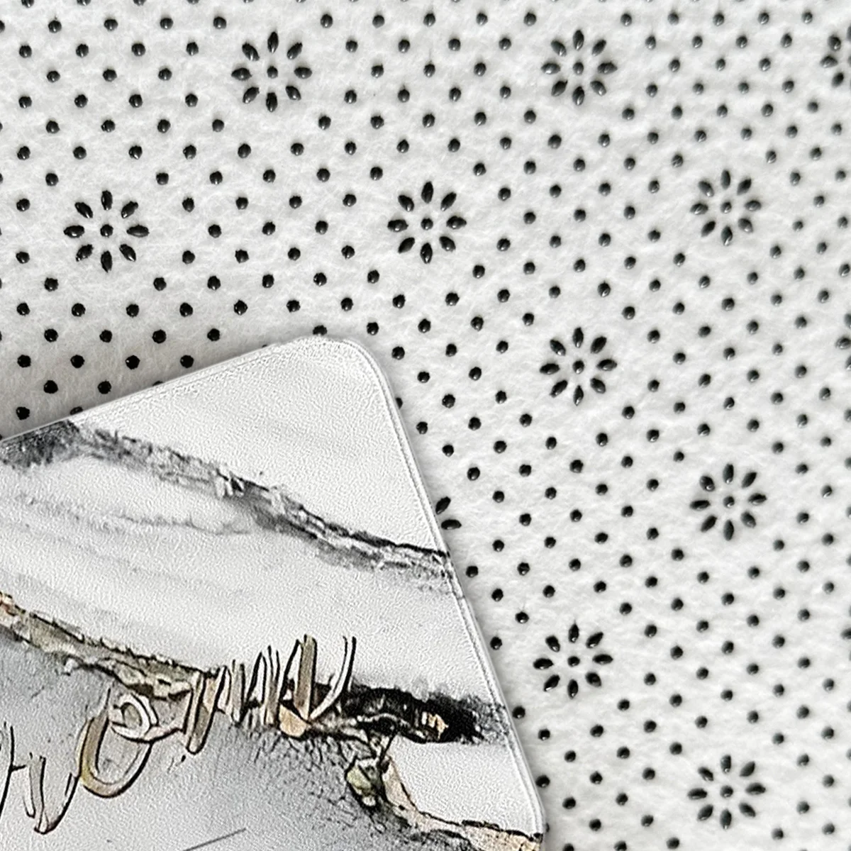 A gray ink wash pattern three piece set can be purchased individually or set together for bathroom carpets