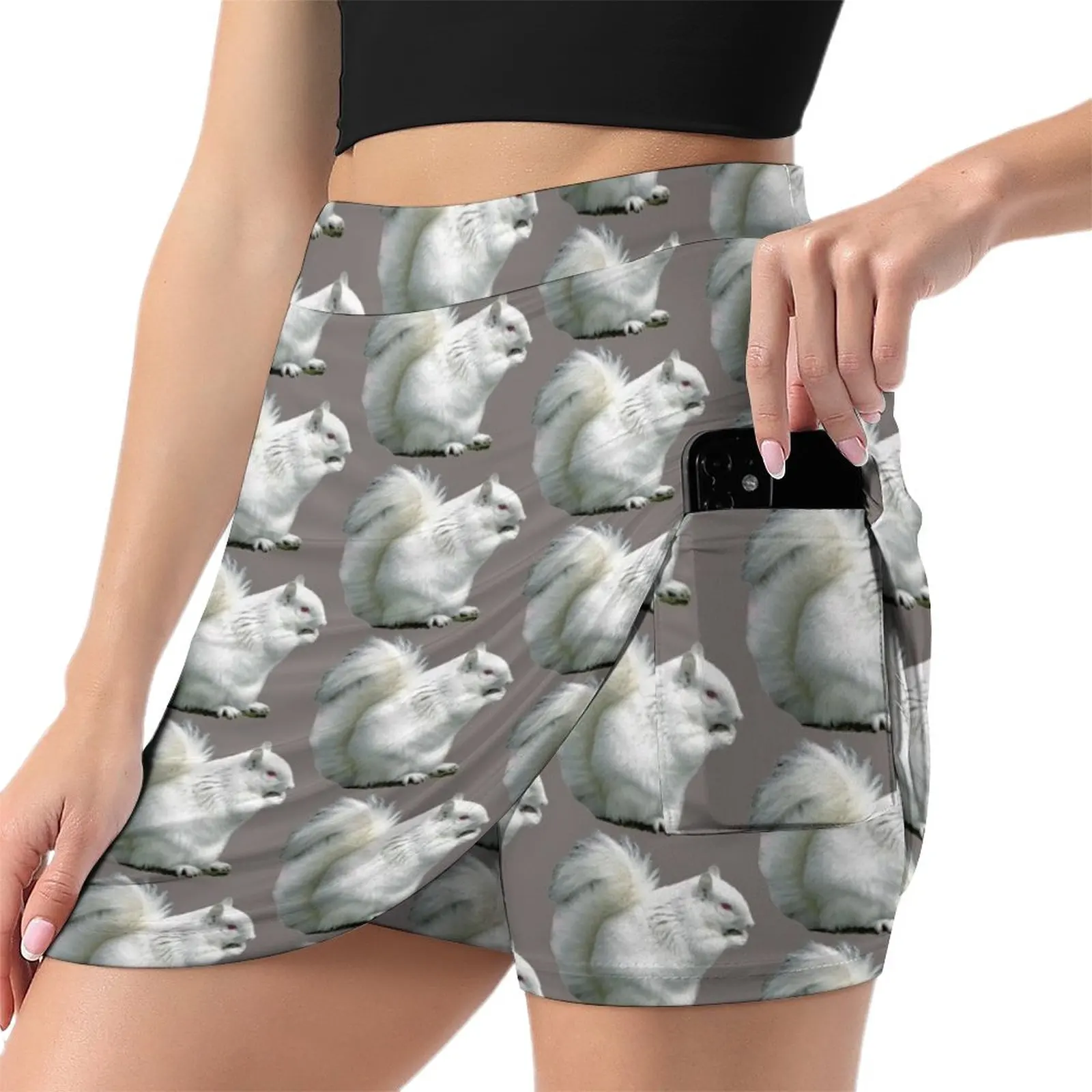 Albino Grey Squirrel Light Proof Trouser Skirt cosplay night club outfit women's clothing summer 2023 novelties