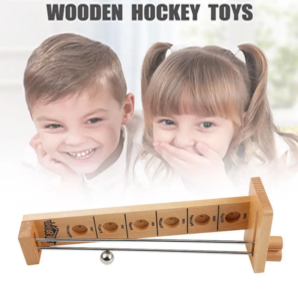 Shoot The Moon Wooden Hockey Toy Desktop Games Hockey Play for Party Bars Family Fun Games Educational Toys for K4N3