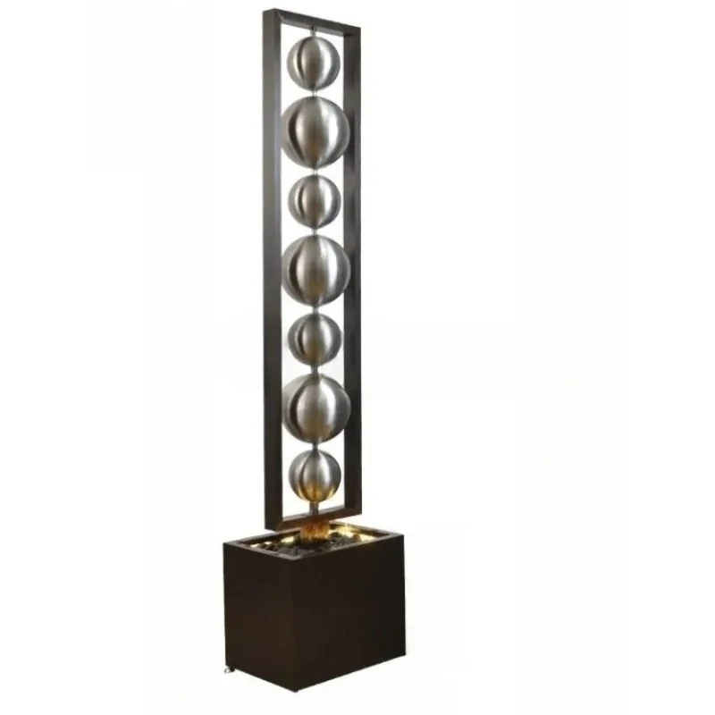

Modern Light Luxury Indoor Silent Floor Fountain - Circulating Water Feng Shui Wheel Ornament for Living Room Wealth Attraction