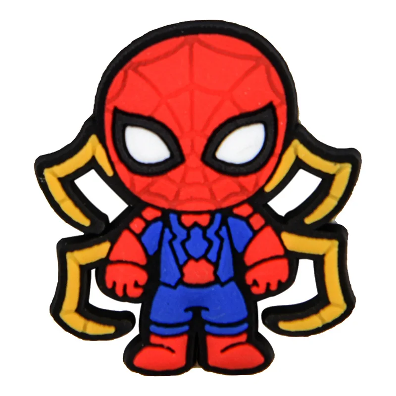 Accesorios de hebilla de cocodrilo de PVC para niños, dijes de dibujos animados de Marvel, SpiderMan, decoración de zapatos, regalo de fiesta, 1