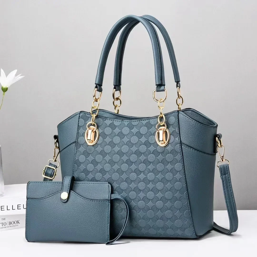 Elegancka i dostojna torba na ramię typu crossbody o dużej pojemności - dwuczęściowy zestaw