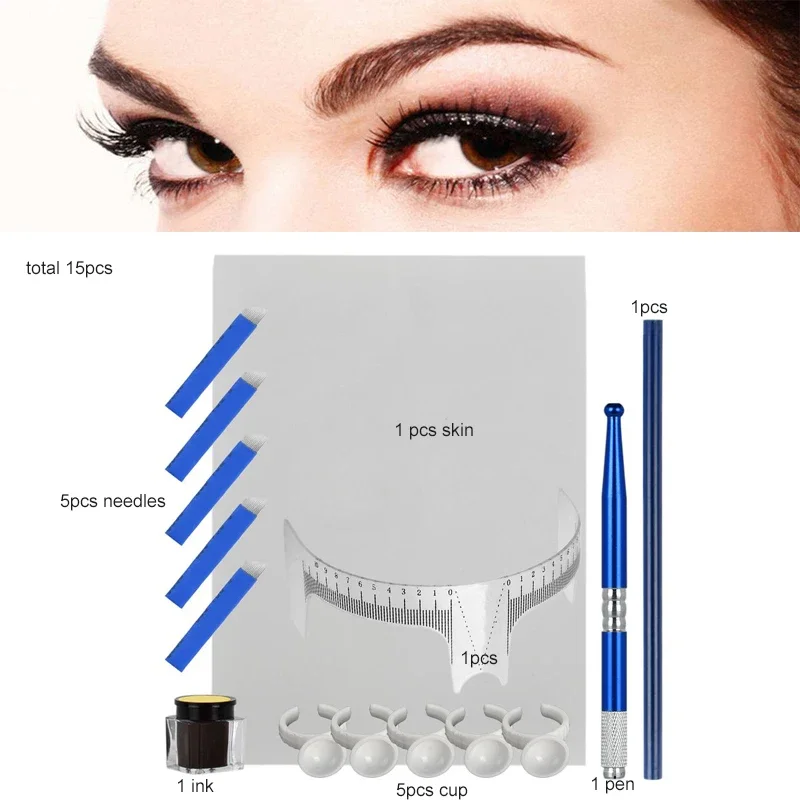 High Quality Tattoo Practice Kit Eyebrow Microblading Kit Manual Pen Eyebrow Needle Pigment Tattoo Body Art Supplie