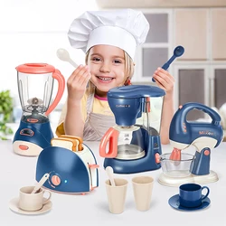 Mini electrodomésticos de cocina, juego de simulación con cafetera, licuadora, mezcladora y tostadora, regalos para niños y niñas