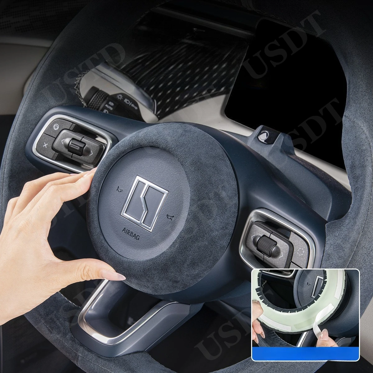 

Для Zeekr 001 2025 2024, рамка рулевого колеса, звуковой чехол для подушки безопасности