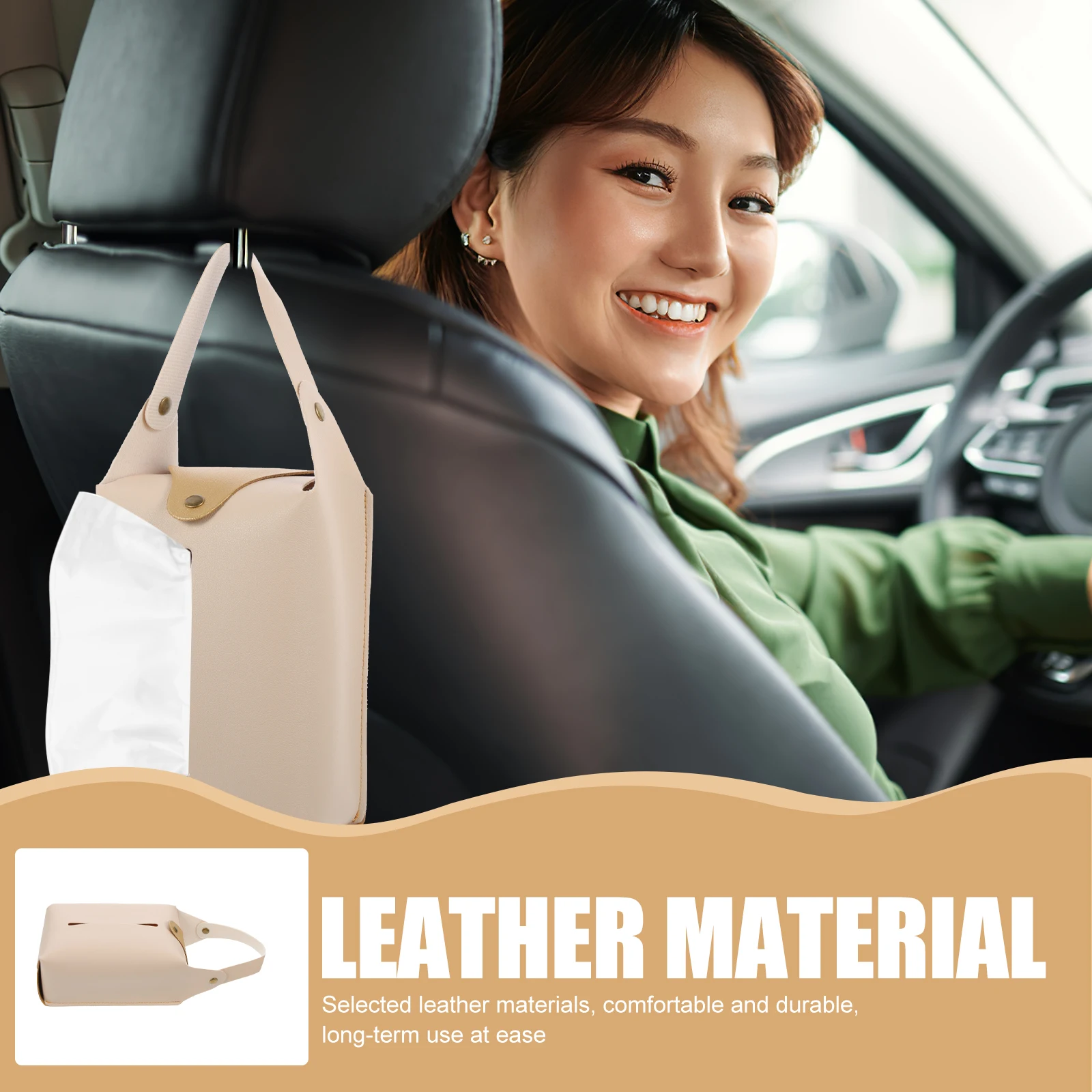 

Car Bag Mount Holder Creative Napkin Storage Box Container For Home Living Room Hotel Elegant Design Desktop