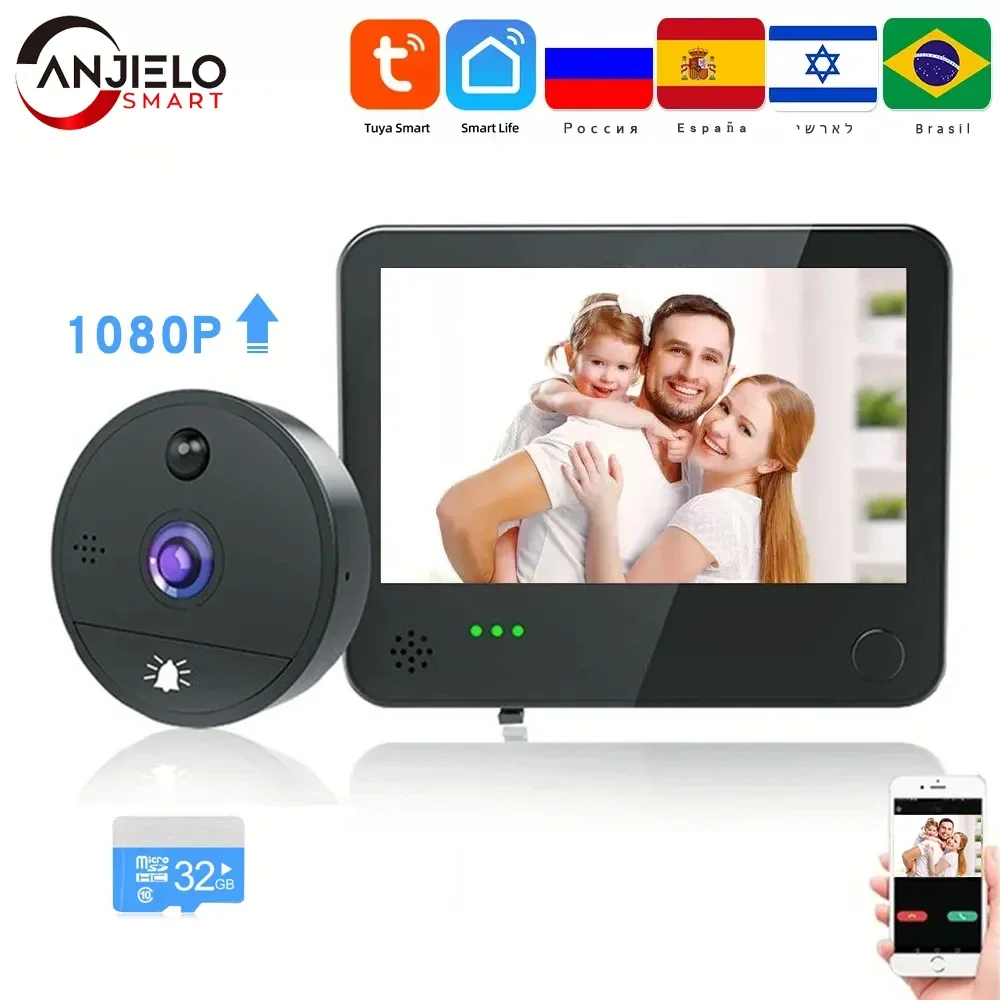 

1080P Wifi Tuya Smart Video Peephole For Door Viewer Home Video-eye Intercoms For The Apartment Video Doorbell Intercom For Home