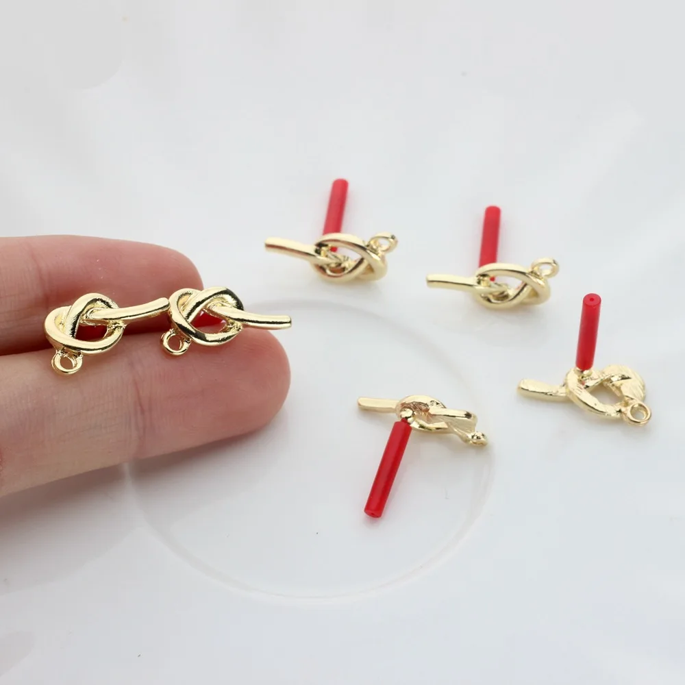 

10PCS 8x18MM DIY Knot Earrings Connecotors Gold Color Stud Earring Settings Earrings Hook for Jewelry Making Findings