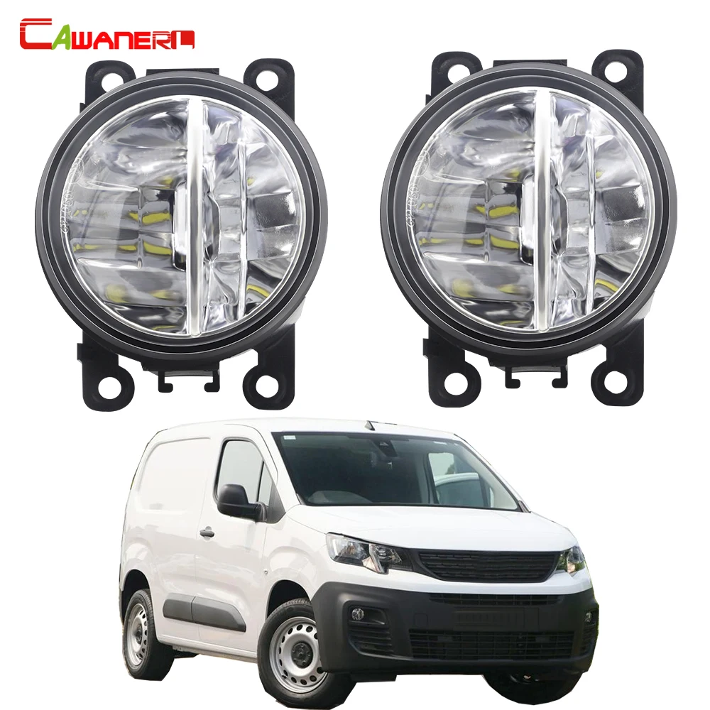 2 X LED Fog Light Assembly 30W H11 Car Passenger + Driver Fog Driving Lamp DRL For Peugeot Partner Box Body MPV (K9) 2018-2023