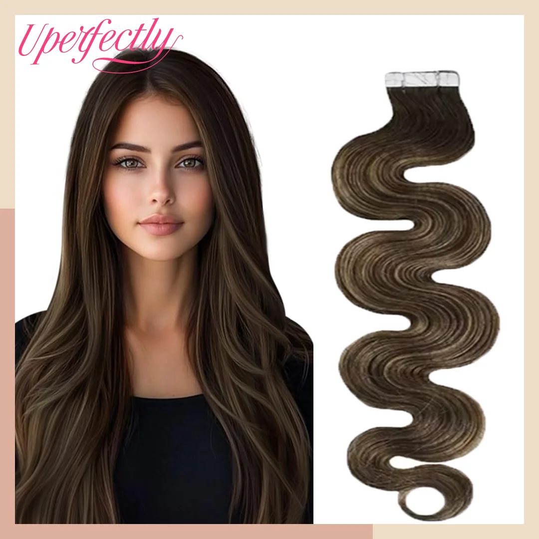 

12A Объемная волна Лента для наращивания волос Европейские девственные человеческие волосы Бесшовные утки кожи Мягкий шелковистый естественный вид 14-22 дюйма