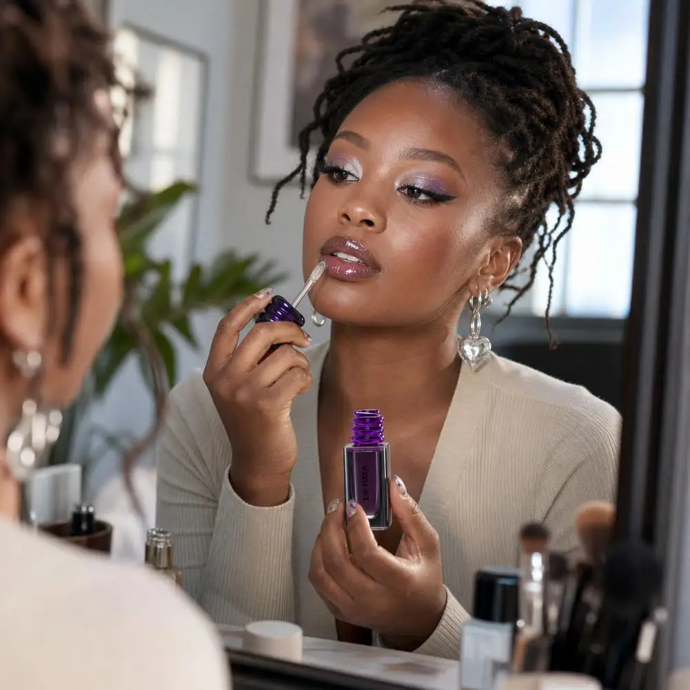 Magic Lip Fixer Tinted Gloss Deep Moisturizing Hydrating Water-like Shiny Lip Balm Brand Lasting Purple Magic Mirror Lip Glaze