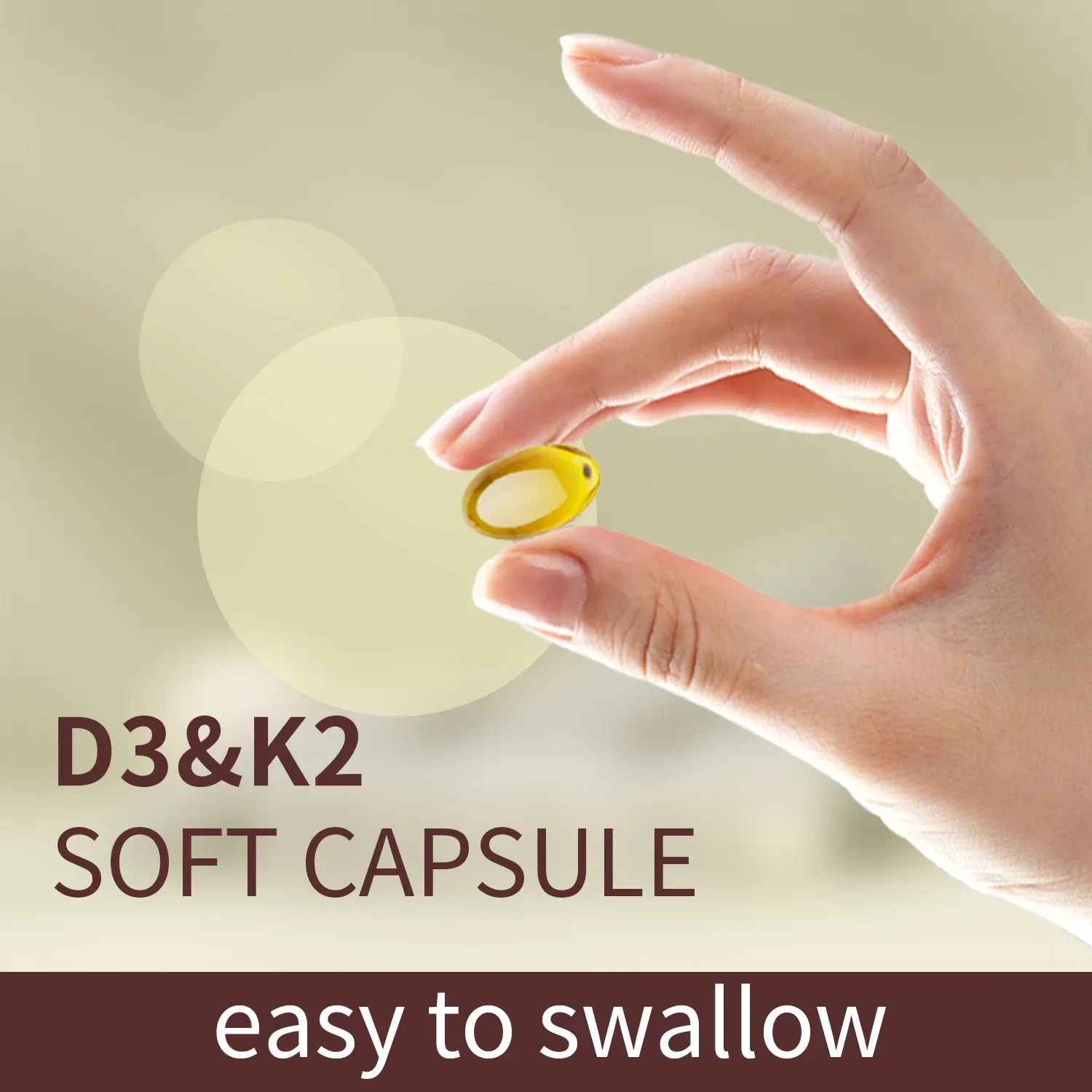 1 bottle of vitamin D3+K2 soft capsule regulates immune function promotes calcium absorption prevents osteoporosis