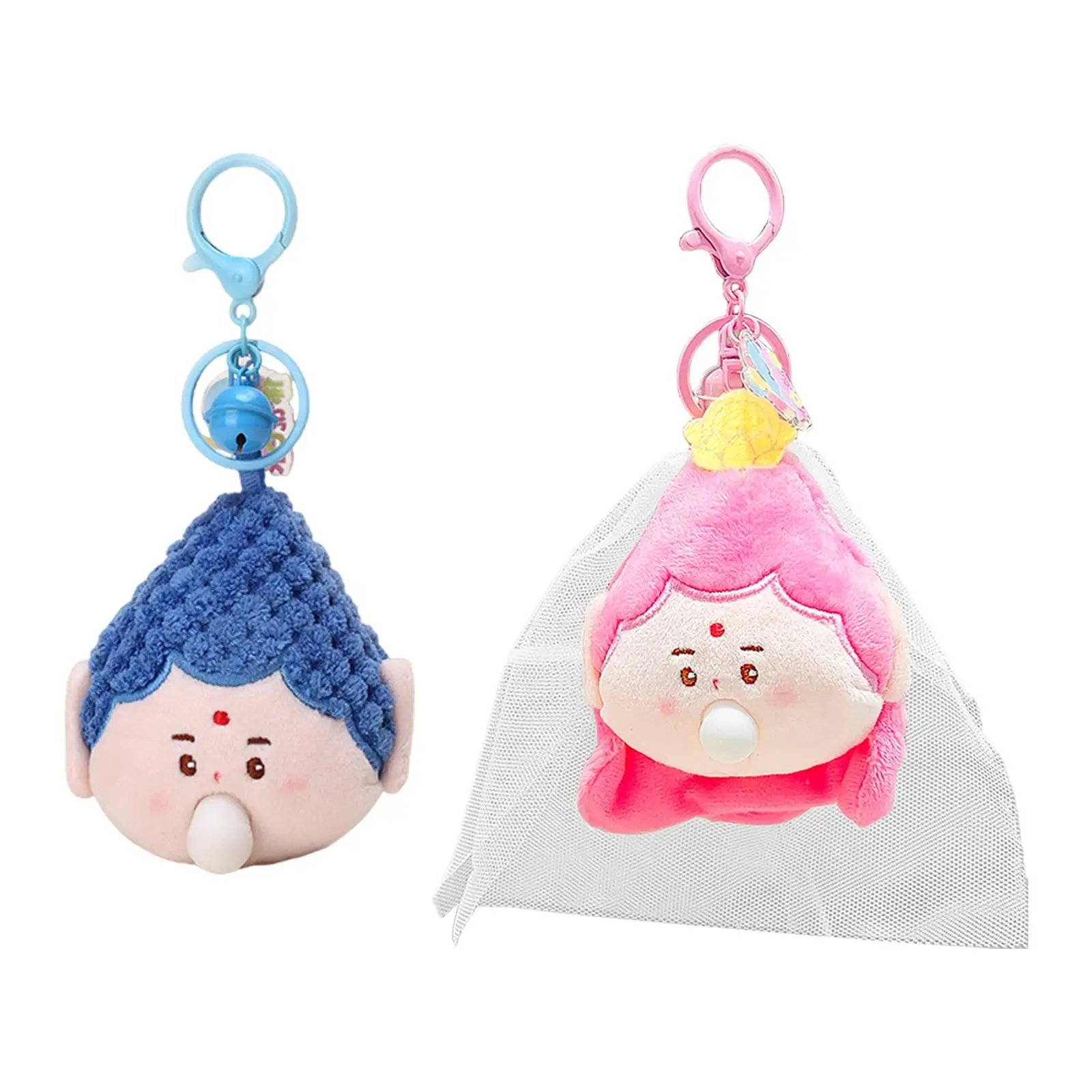 Buddha Plush Keychain Cartoon Keyring Charm for Children Kids Birthday Gifts