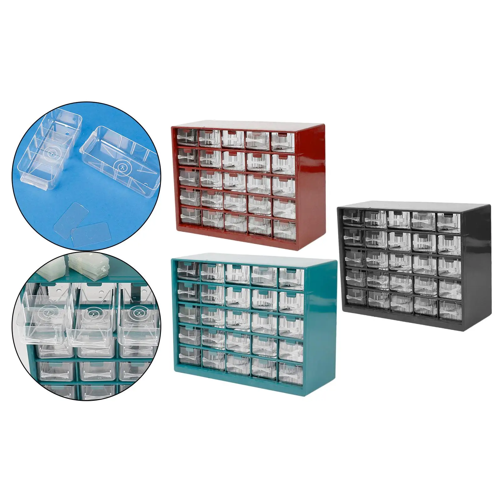25 Drawer Parts Storage Box, Classification Component Storage Cabinet for Beads