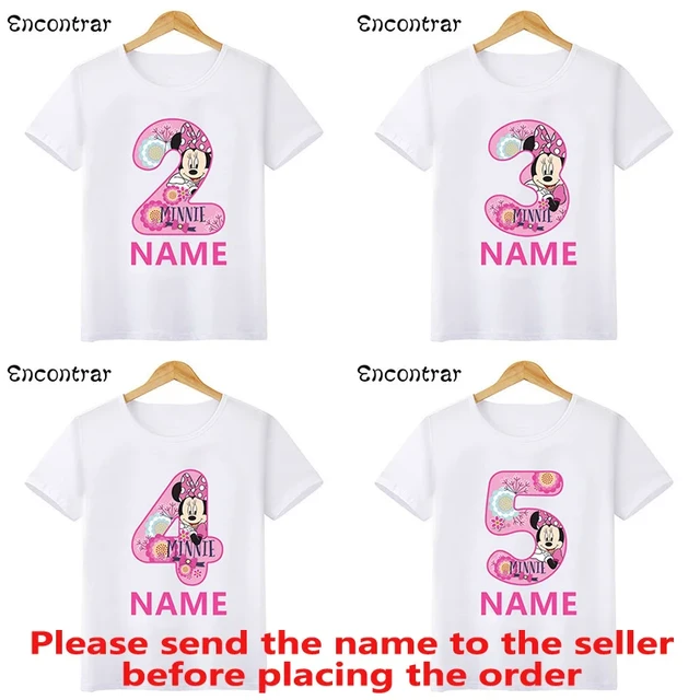 Camiseta con estampado de Minnie Mouse para ninos ropa para ninos de 1 2 3 4 5 6 7 8 9 anos camisetas de fiesta de cumpleanos para bebes y ninas AliExpress