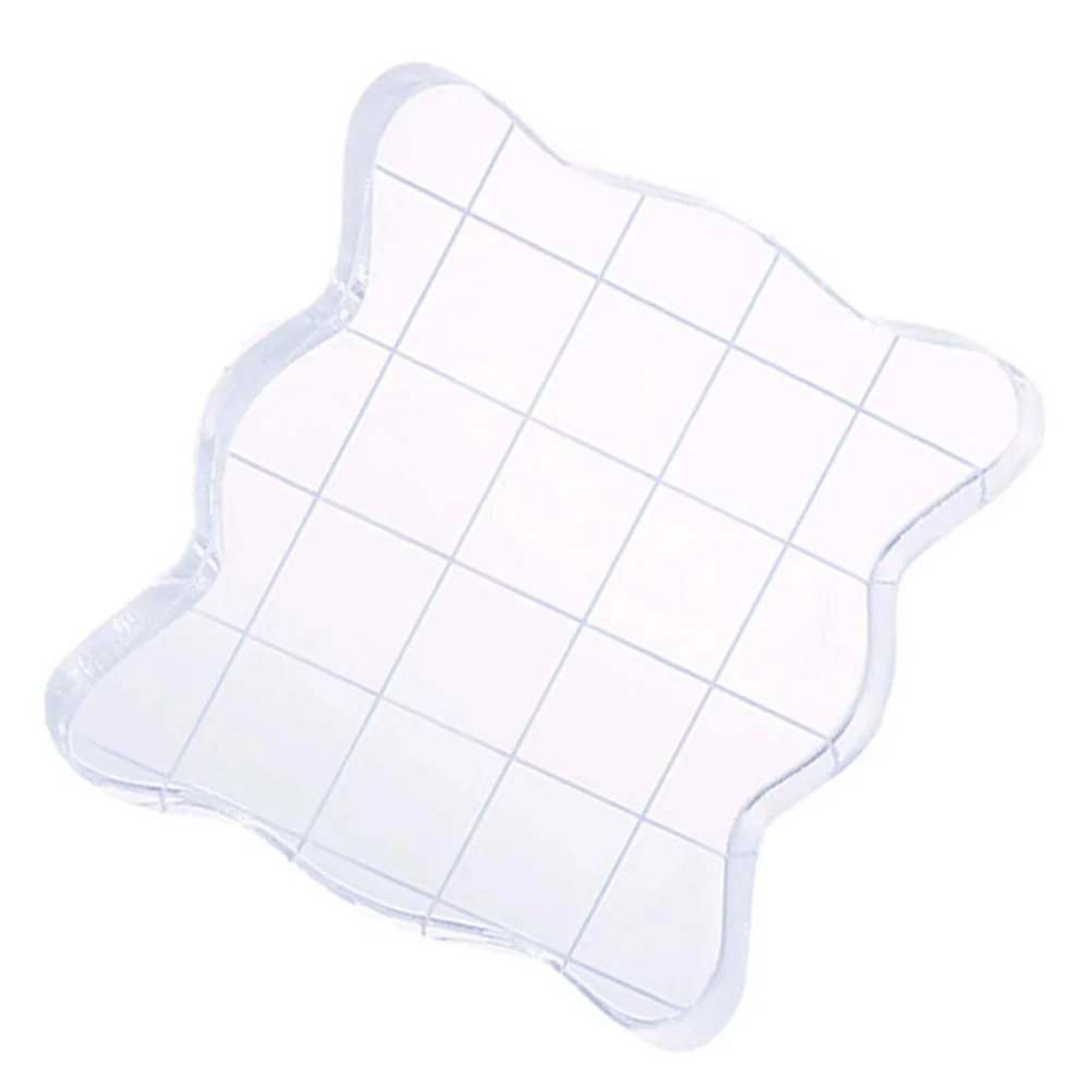 

Clear Acrylic Stamp Block with Grid and Rounded Edges Comfortable Grip for Scrapbooking Crafting Journals Clear Stamp Blocks
