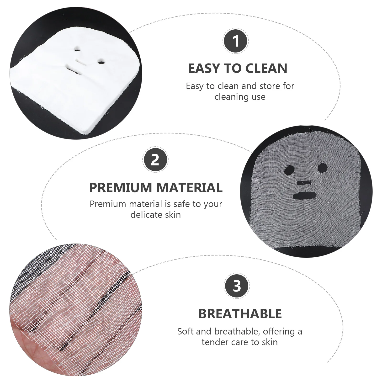 

100 Pcs Seaweed Mask Slices Facial Gauze Beauty Salon Cotton Masks Breathable Eco Friendly Durable Travel Use