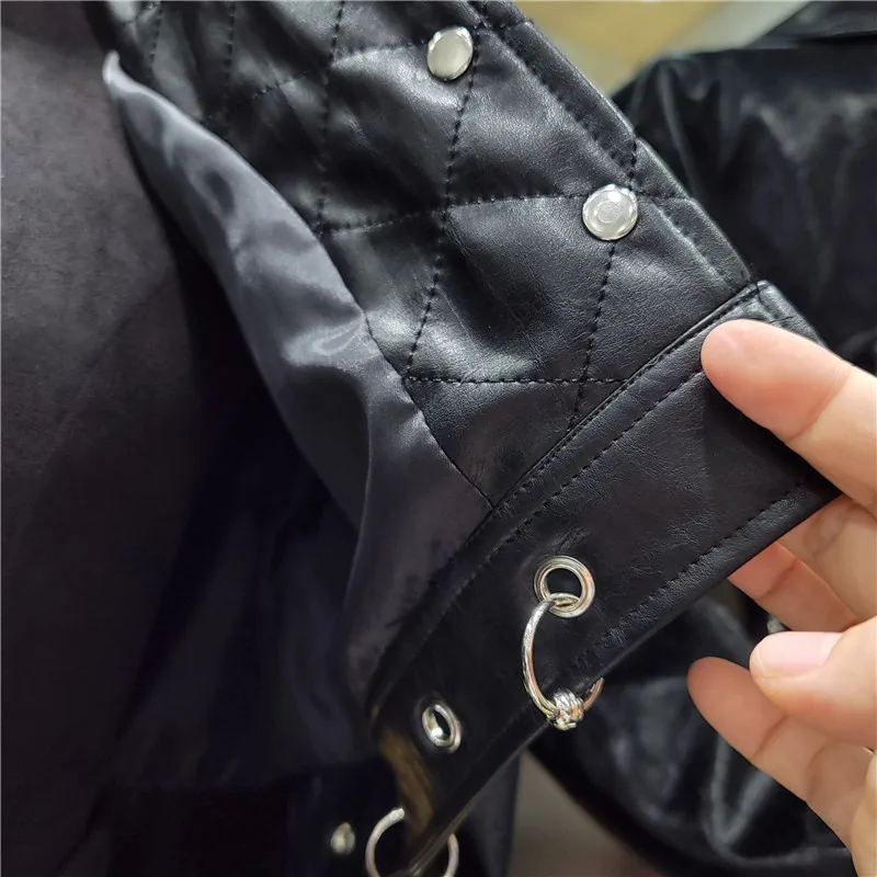 Veste de styliste en cuir PU, poche décorative pour femme, simple boutonnage, pour moto, nouvelle collection printemps automne 2022