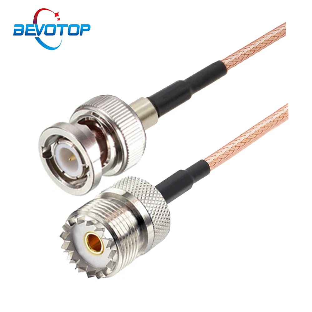 BNC Male Plug to UHF SO239 Female Jack Jumper Pigtai 50 Ohm RG316 Antenna Cable for CB Radio Ham Radio Radio Scanner BEVOTOP