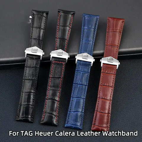 태그 호이어 칼레라 가죽 시계 밴드 용 19mm 20mm 22mm 블루 브라운 블랙 레드 라인 악어 가죽 남성용 시계 스트랩 액세서리 태그 호이어 칼레라 가죽 시계 밴드 용 19mm 20mm 22mm 블루 브라운 블랙 레드 라인 악어 가죽 남성용 시계 스트랩 액세서리
