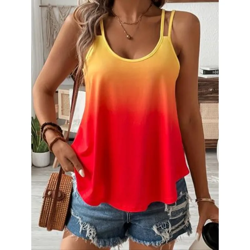 

Плюс размер, новый женский жилет без рукавов, богемный цветочный принт, повседневная майка на бретелях, модная женская одежда