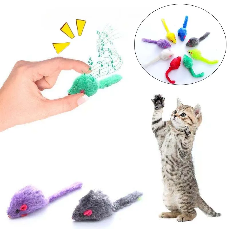 Jouet pour chat en fausse fourrure, souris couineuse préremplie de catnip, pour chatons, jeu interactif d'entraînement à la morsure, jouet à la catnip, accessoires pour chat