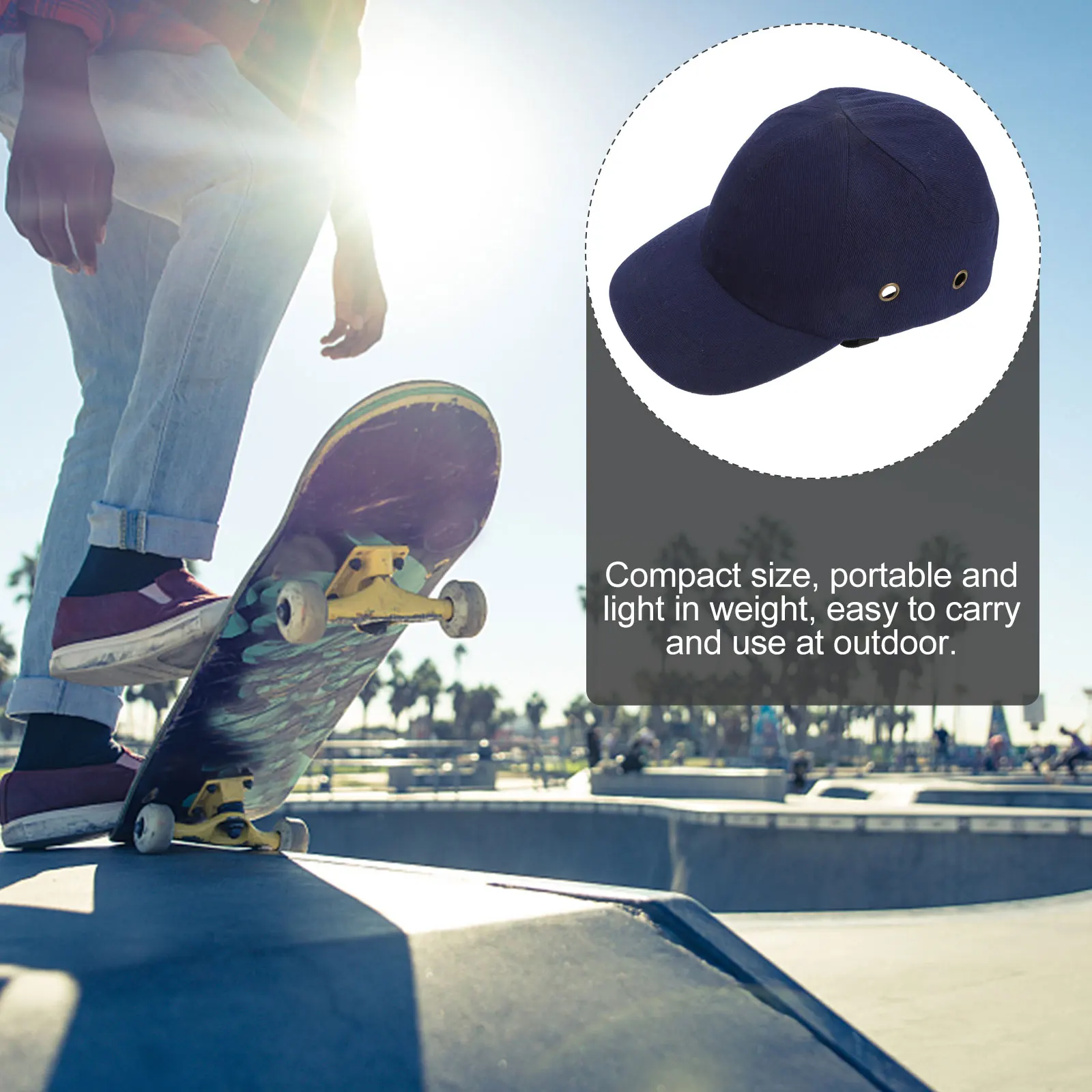 

Adjustable Bump Hat for Men Women Safety Headwear Hard Baseball Hat Protector Outdoor Cycling Construction Site Use Blue